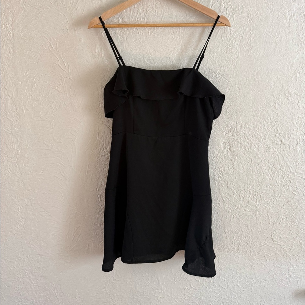 REVOLVE Black Mini Dress with Ruffle Detail